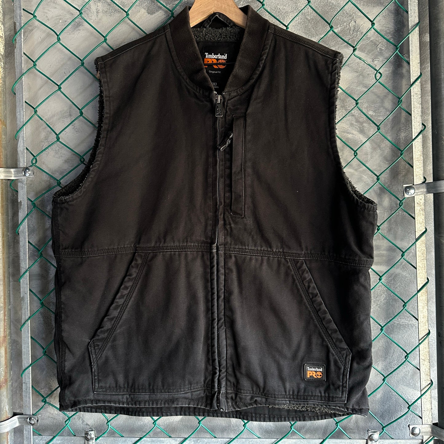 Chaleco Timberland De Hombre Talla L Color Negro Con Forro de Peluche Estilo Carhartt de Trabajo