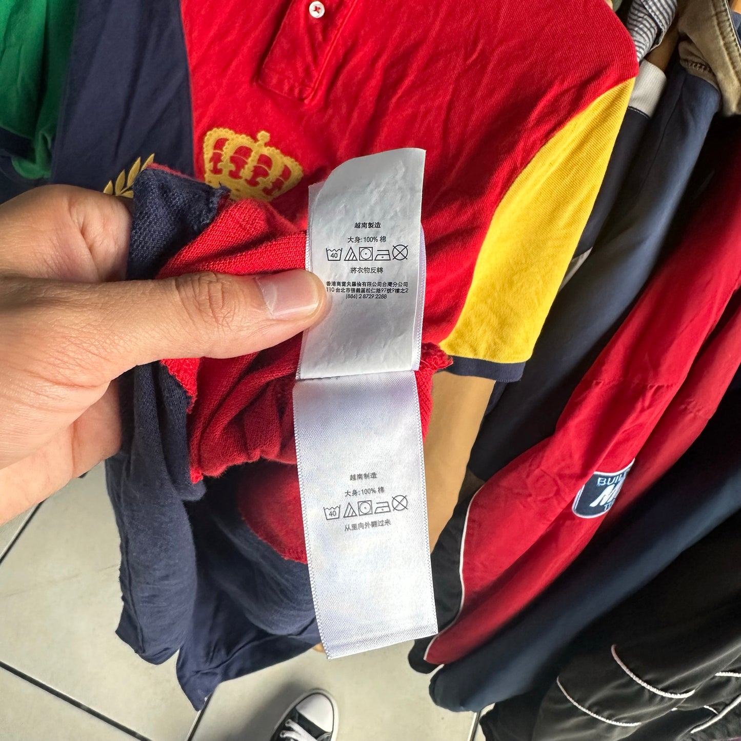 Camisa Polo Ralph Lauren De Hombre Talla M Color Rojo Azul Marino Lo Life Color Block