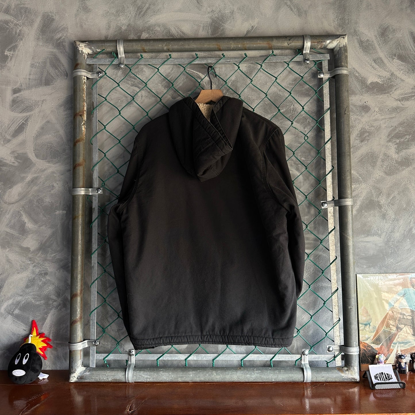 Chamarra Dickies De Hombre Talla M Color Gris Con Forro De Borrego Workear Con Gorro De Trabajo