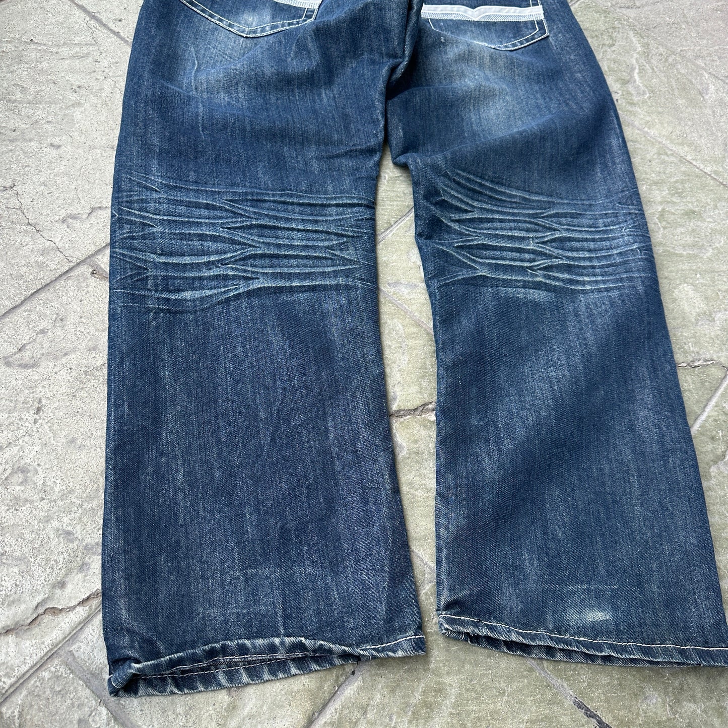 Pantalones Bayy De Hombre Talla 38x30 Color Azul Y2K Desvanecido