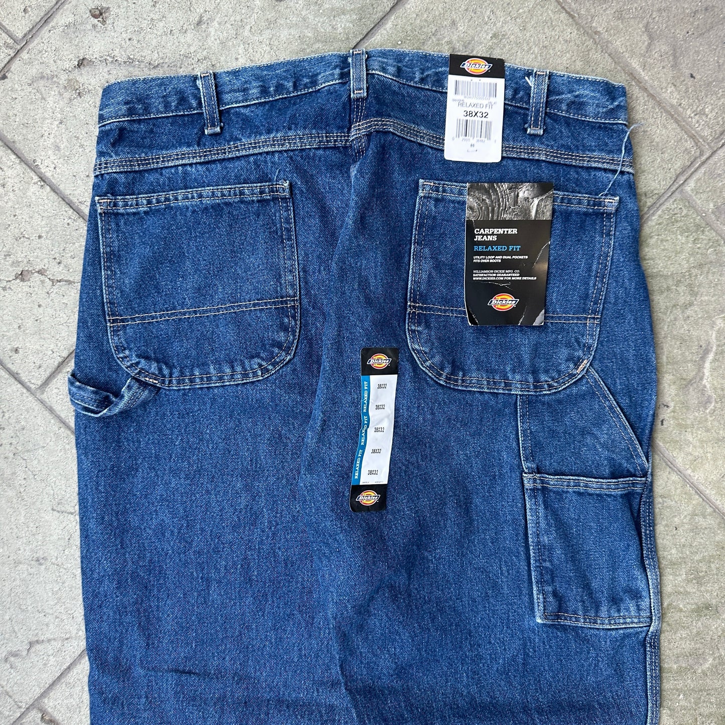 Pantalon Dickies De Hombre Talla 38x32 Color Azul Corte Relajado Estilo Carpintero Nuevo