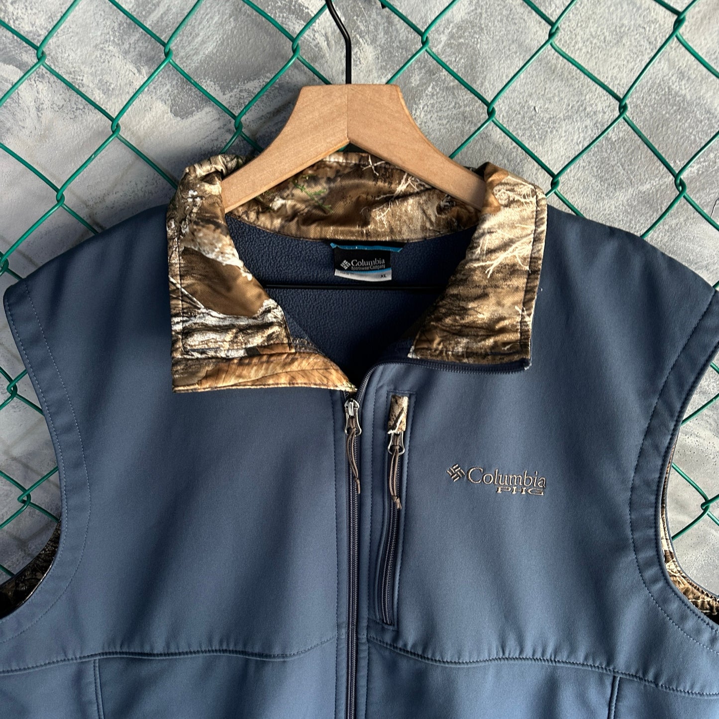 Chaleco Columbia De Hombre Talla XL Color Azul PFG Camo Camuflaje
