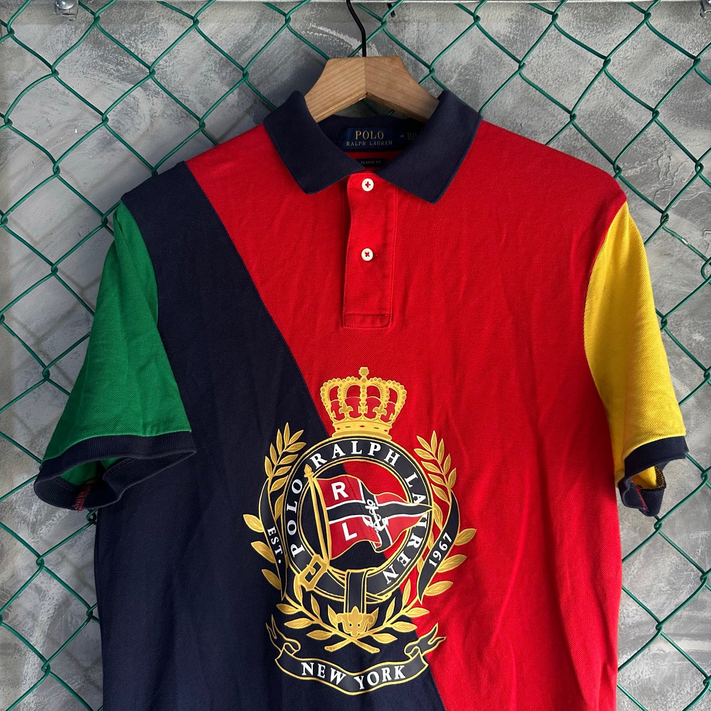 Camisa Polo Ralph Lauren De Hombre Talla M Color Rojo Azul Marino Lo Life Color Block