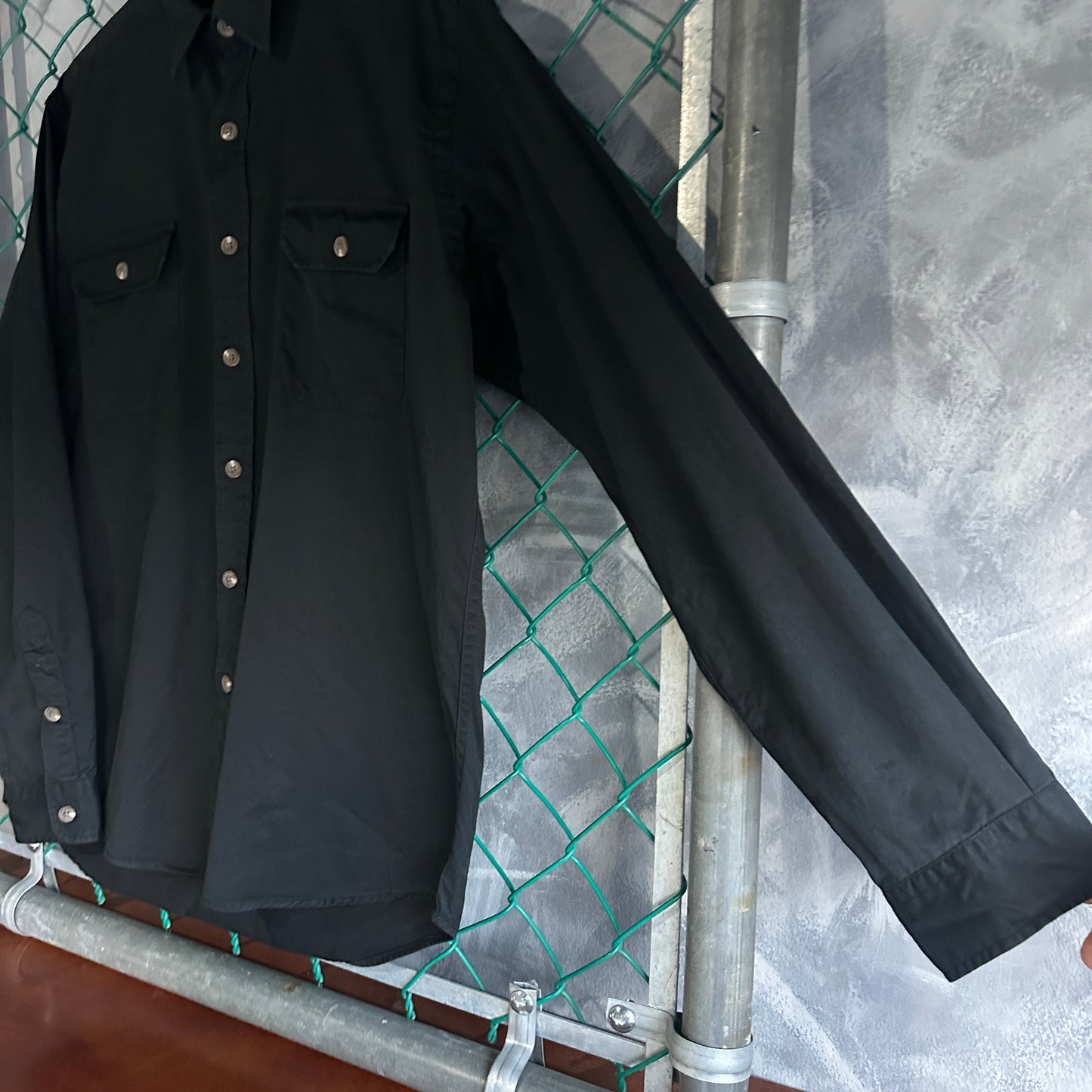 Camisa de Botones Polo Ralph Lauren De Hombre Talla L Color Negro Con Doble Bolsillo Prepy