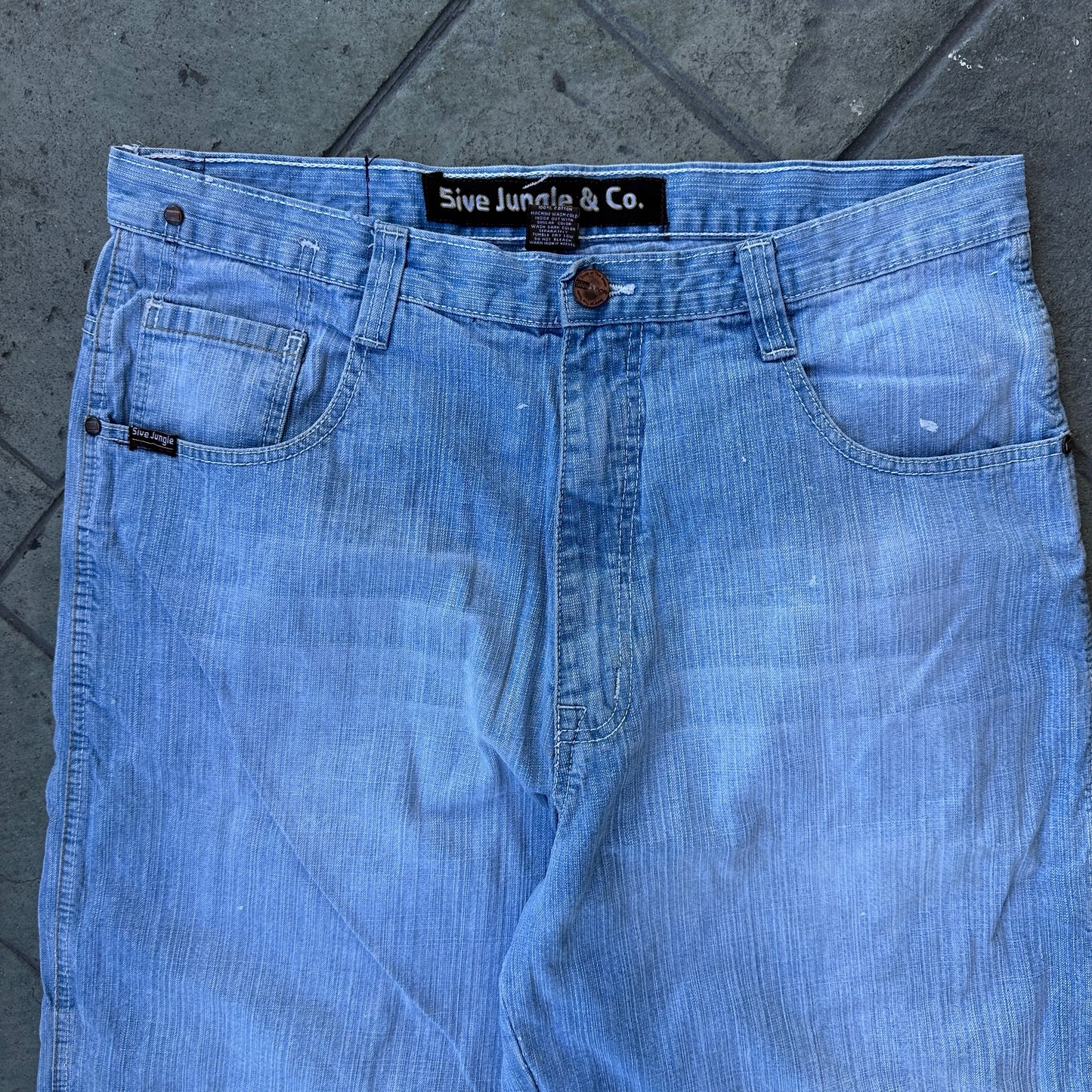 Shorts o Jorts vintage 5ive Jungle De Hombre Talla 36 Color Azul ClaroBordado De Leon Y2K