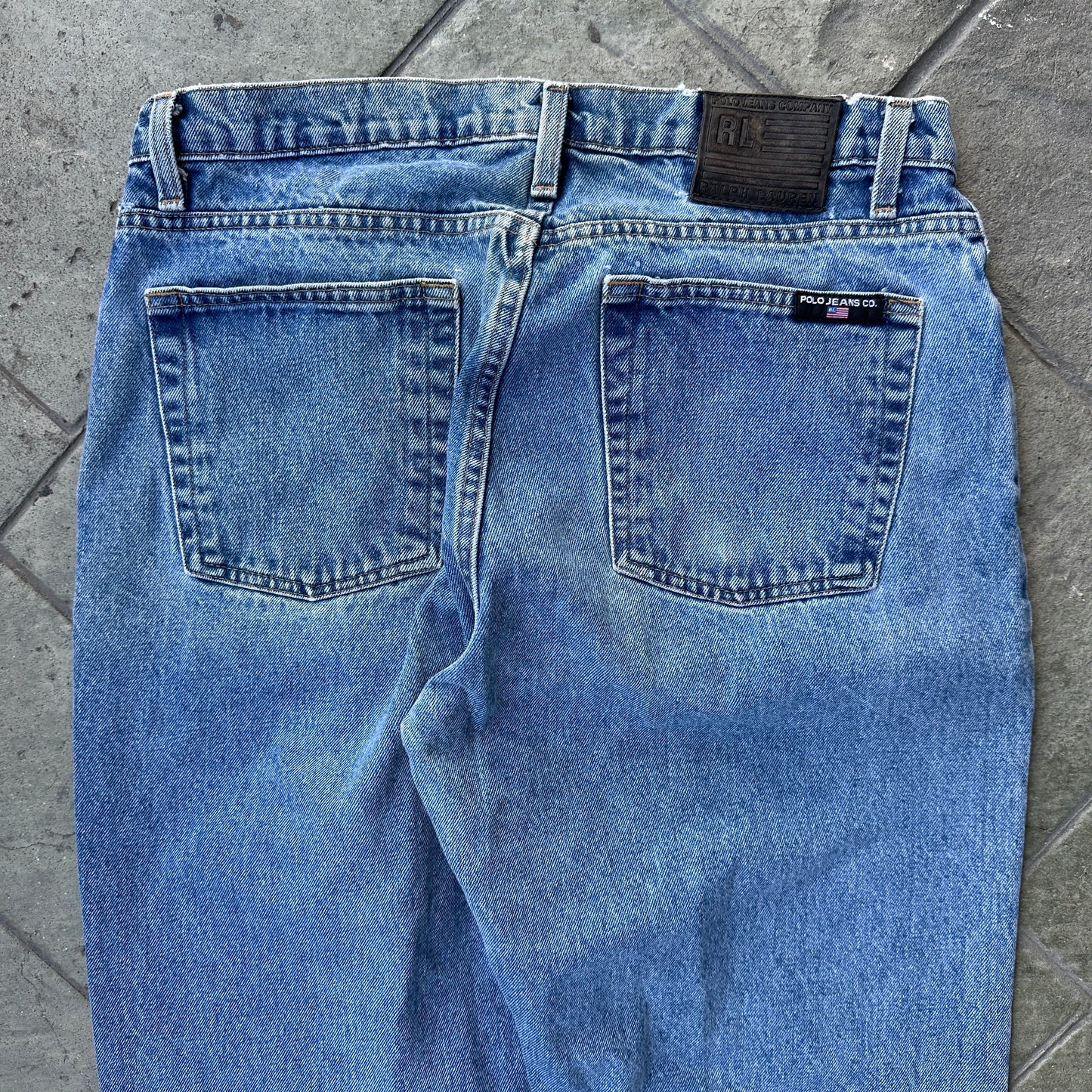 Pantalon Polo Ralph Lauren De Hombre Talla 34x34 Color Azul Claro Corte Baggy Vintage