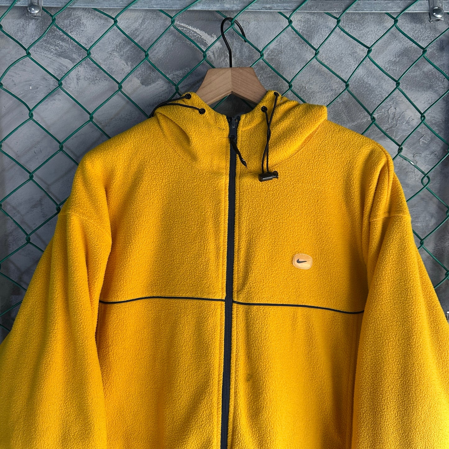 Chamarra Doble vista Vintage Nike De Hombre Talla L Color Azul Amarillo Polar 2000s