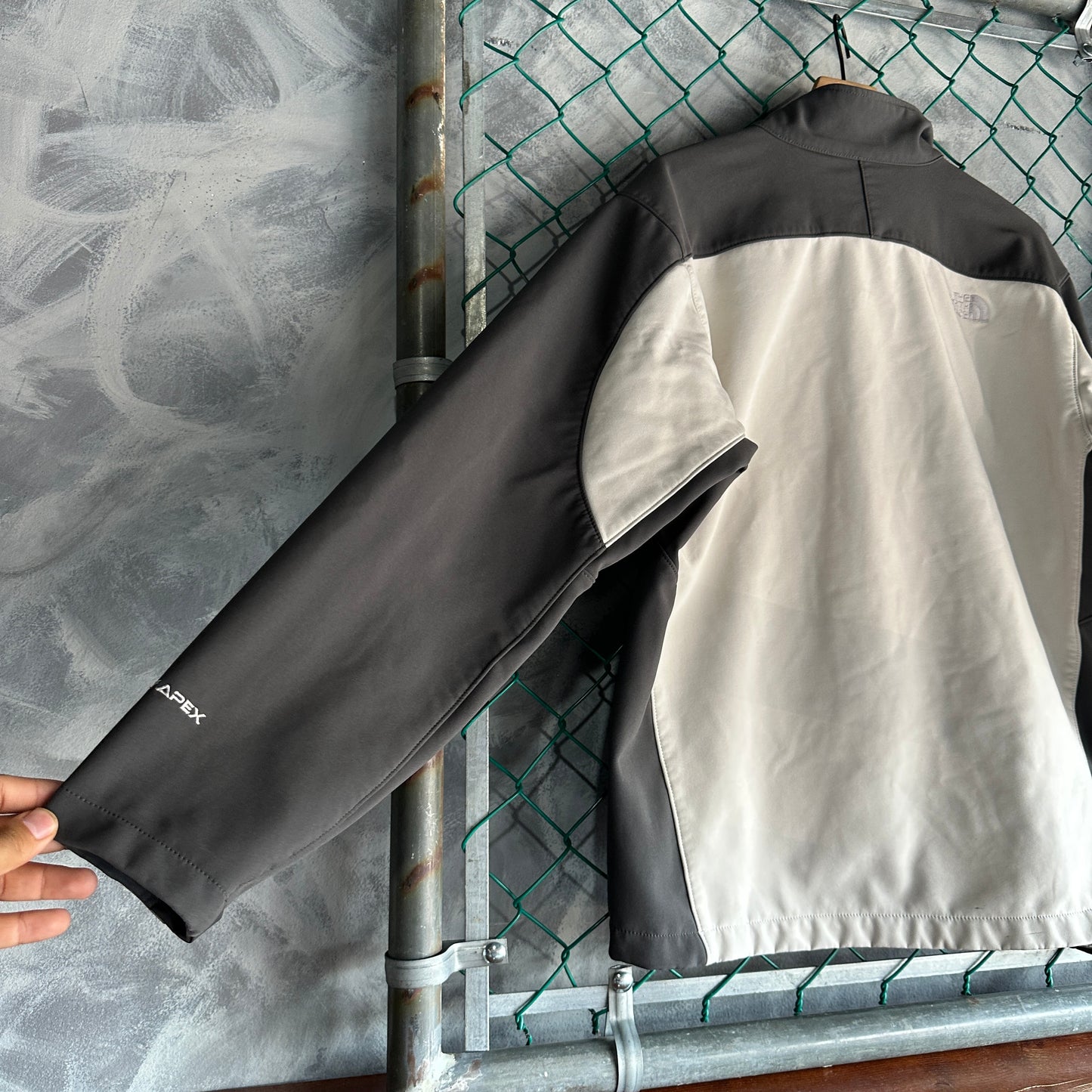 Chamarra The North Face De Hombre Talla XL Color Blanco Gris Forro Polar Táctica