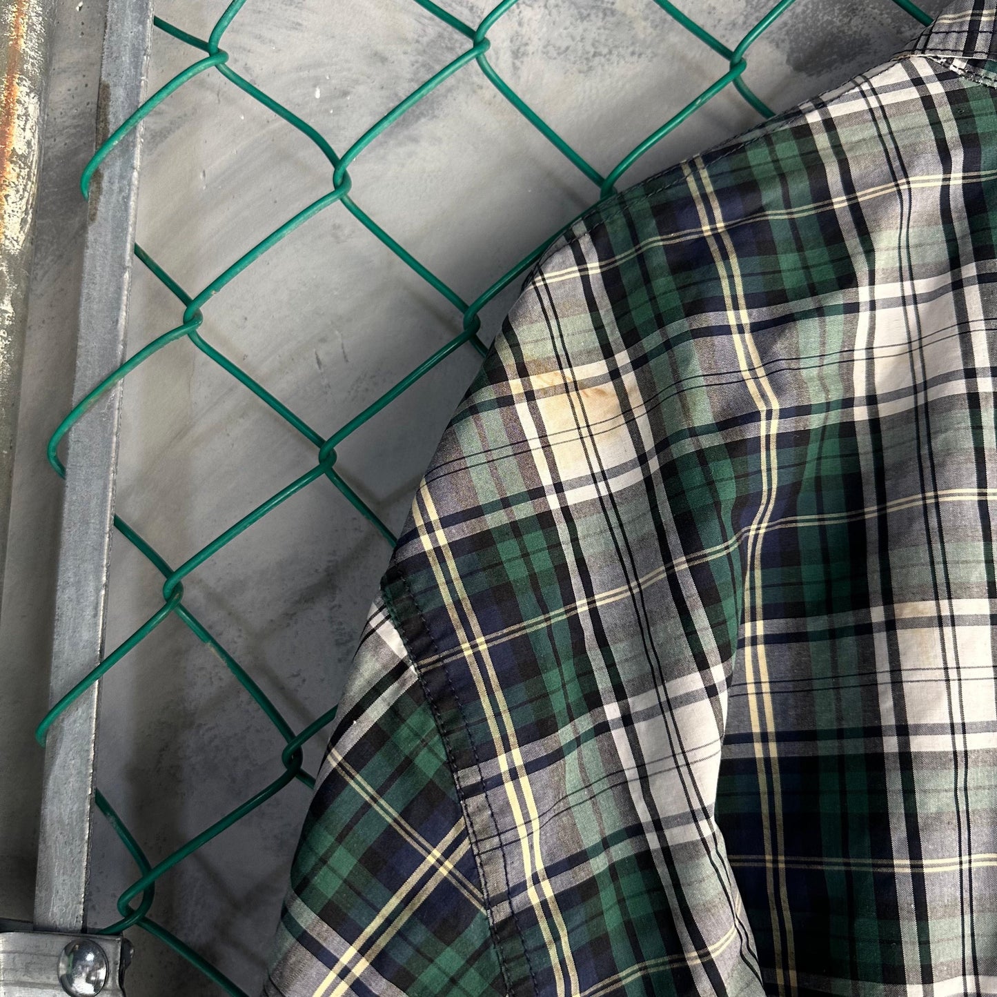 Chamarra Vintage Tommy Hilfiger De Hombre Talla XL Reversible Cuadros y Rayas Color Verde Blanco