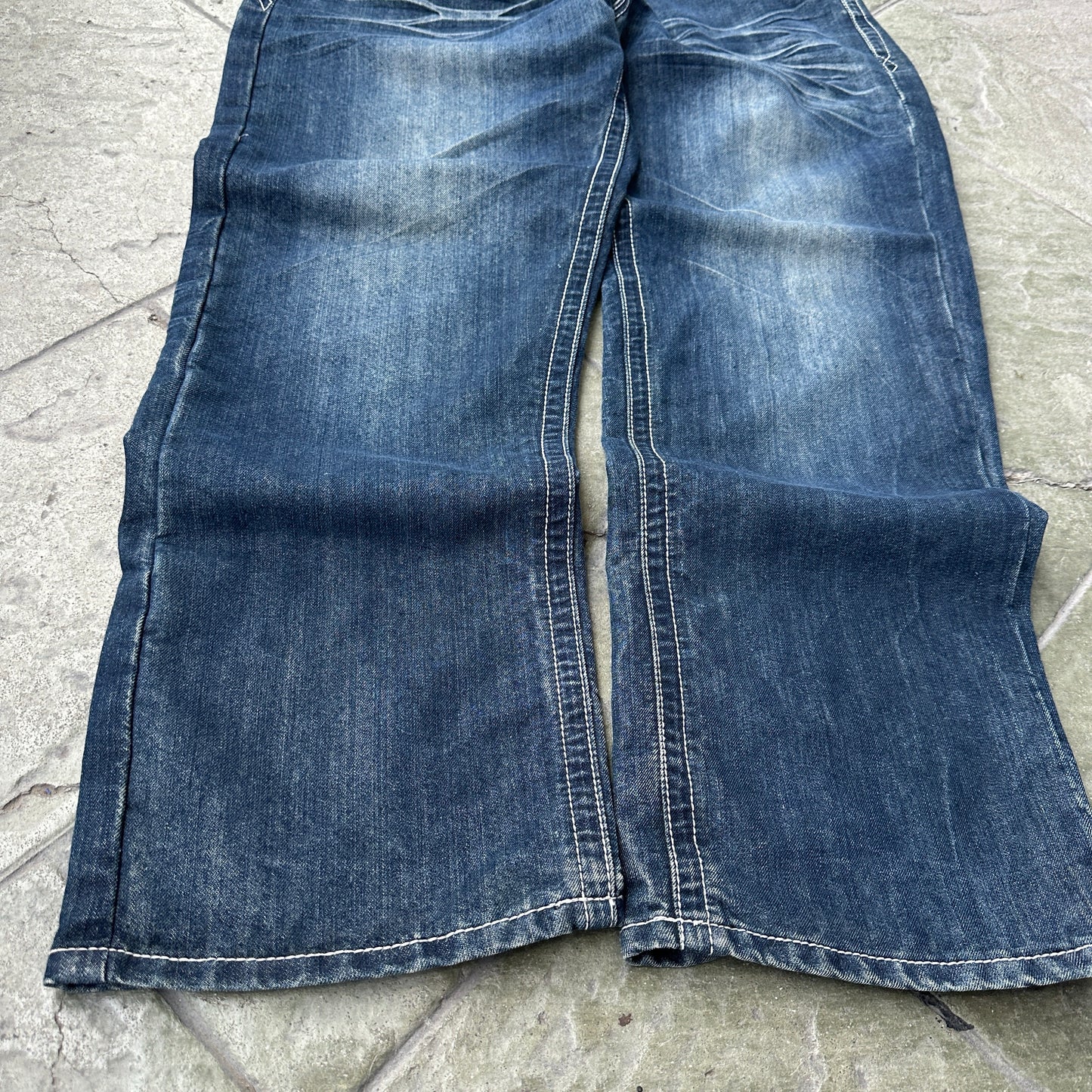Pantalones Bayy De Hombre Talla 38x30 Color Azul Y2K Desvanecido