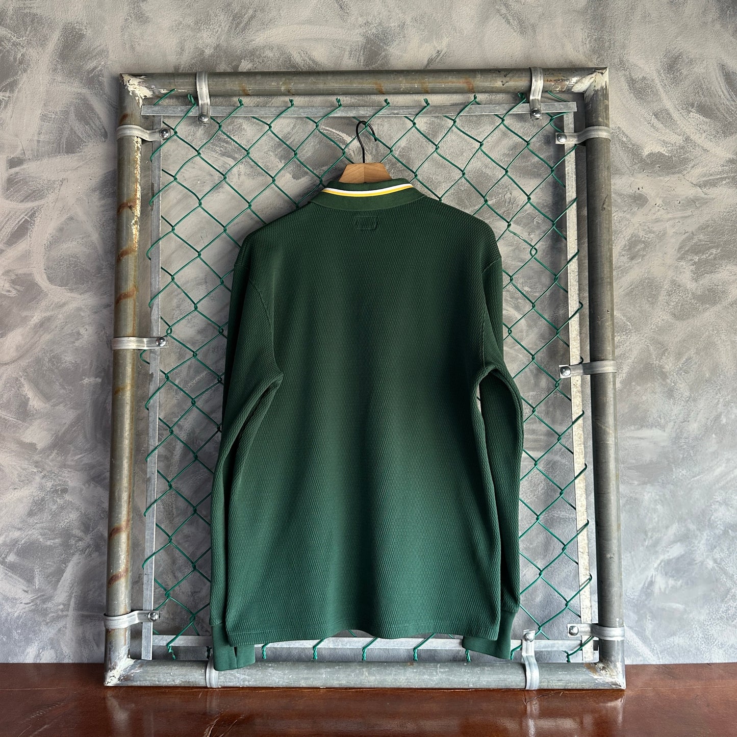 Camisa Polo Noah NYC De Hombre Talla L Color Verde Pique Con Textura Prepy