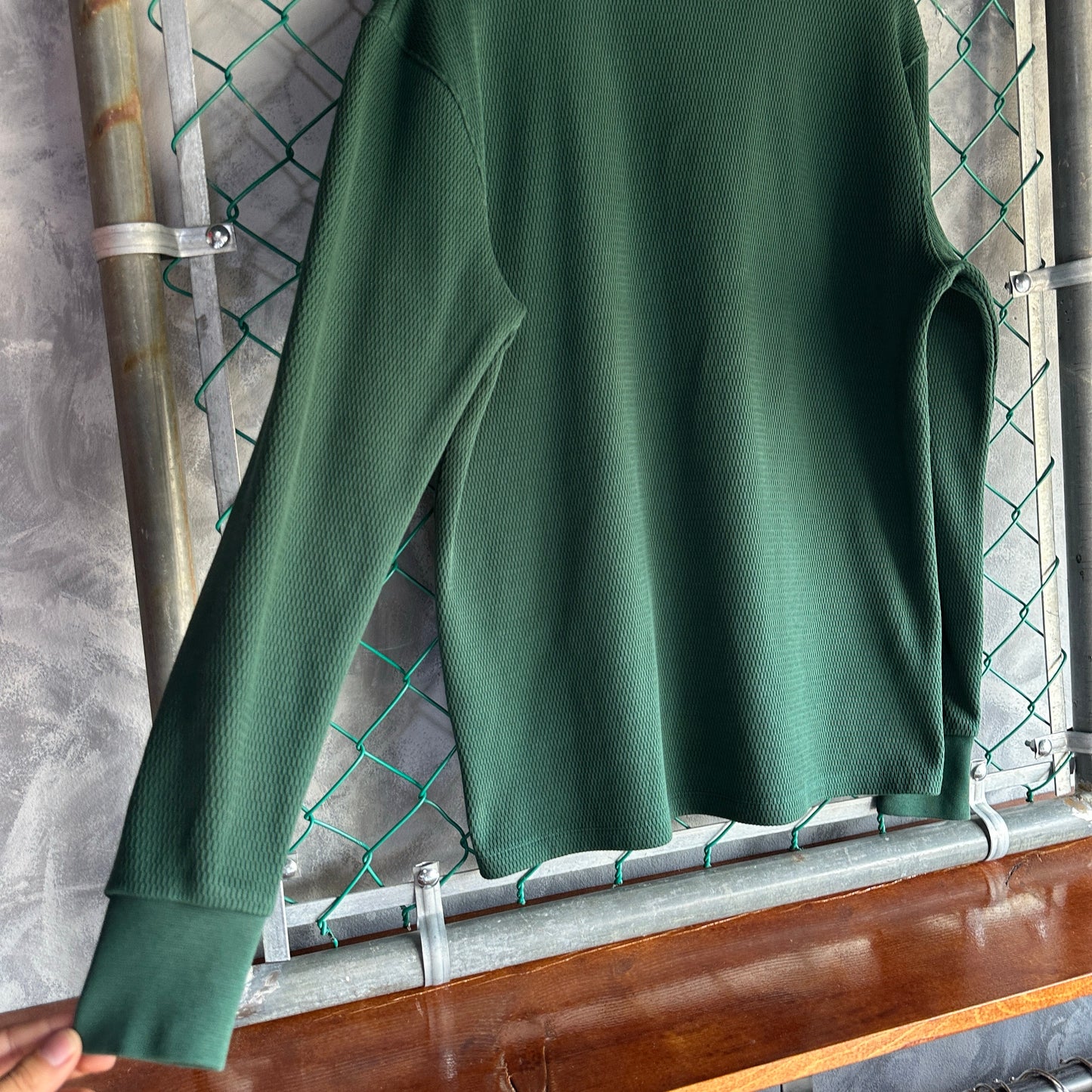 Camisa Polo Noah NYC De Hombre Talla L Color Verde Pique Con Textura Prepy