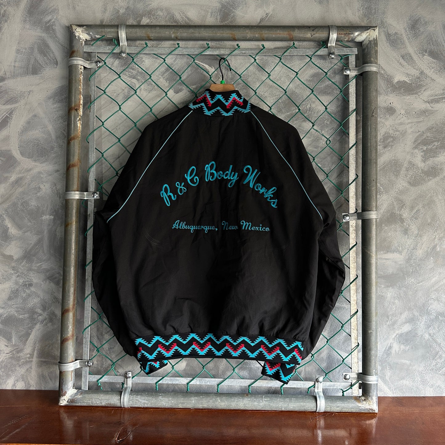 Chamarra Vintage West Ark De Hombre Talla L Color Negra Patron Azteca Estilo Vaquera Baile