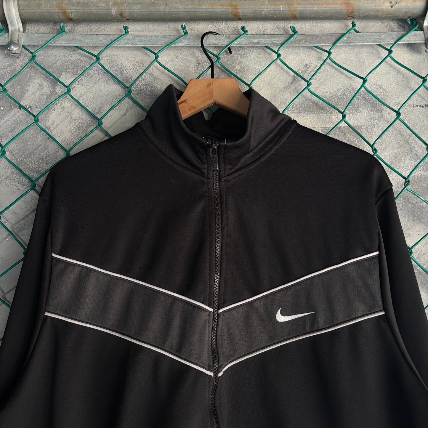 Suéter con zíper Vintage Nike Hombre XXL Negro