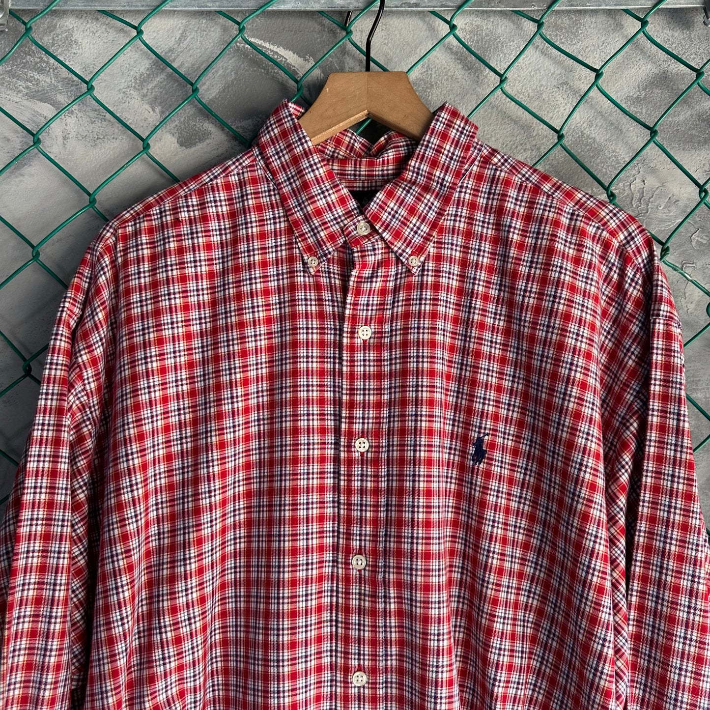 Camisa De Botones Polo Ralph Lauren De Hombre Talla Xl Color Rojo De Cuadros De Vestir