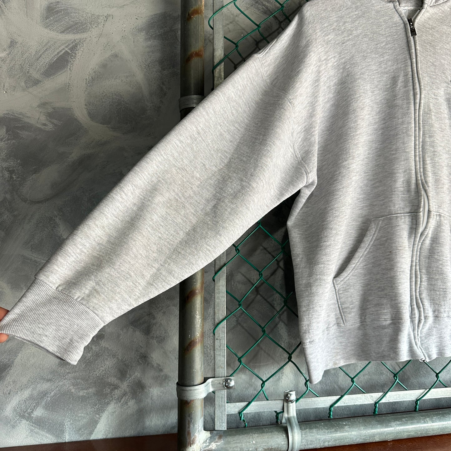 Suéter de zíper vintage RUSSELL De Hombre Talla 2XL queda a XL color Gris 90s Zip Up