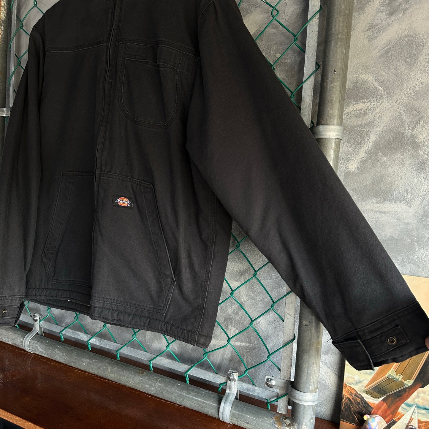 Chamarra Dickies De Hombre Talla M Color Gris Con Forro De Borrego Workear Con Gorro De Trabajo