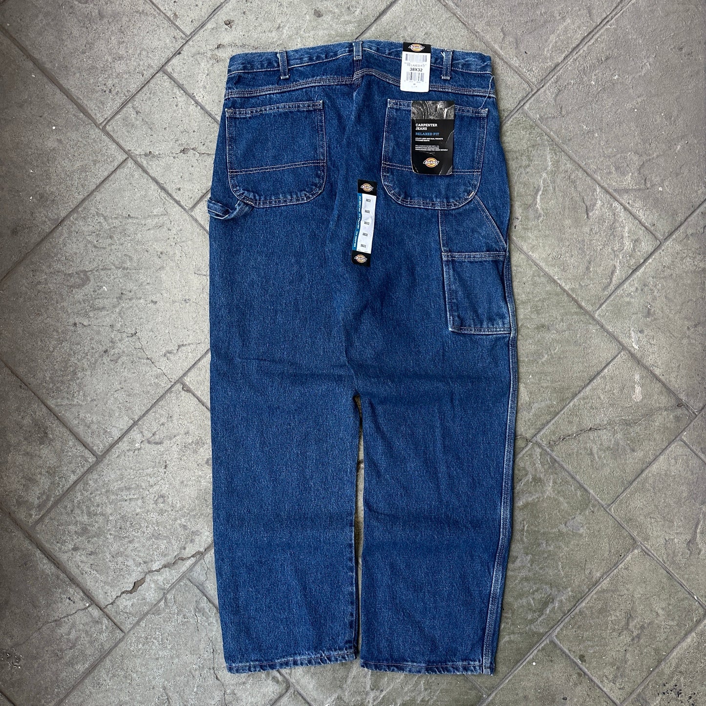 Pantalon Dickies De Hombre Talla 38x32 Color Azul Corte Relajado Estilo Carpintero Nuevo