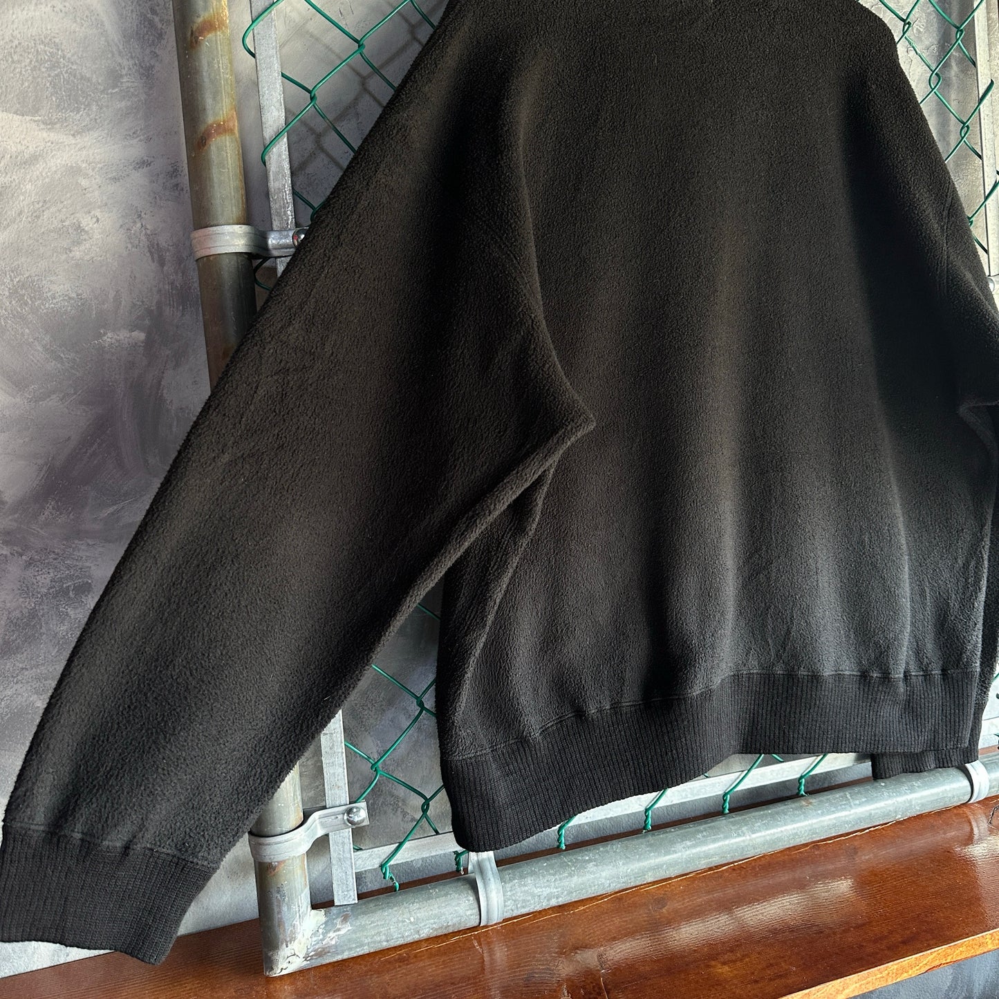 Sueter Vintage Polo Ralph Lauren De Hombre Talla L Color Negro Polar Sin Gorro Con Cuello Polo