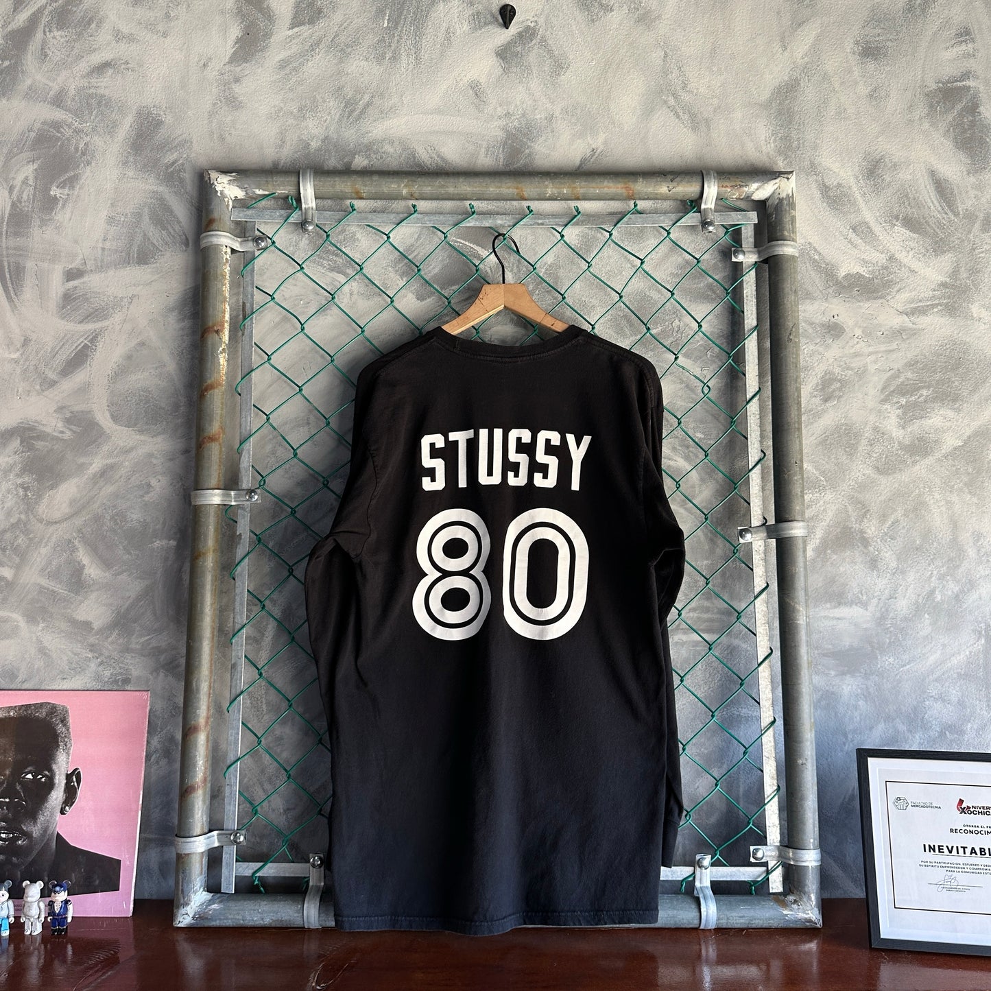 Camisa Stussy De Hombre Talla L Color Negro Manga Larga