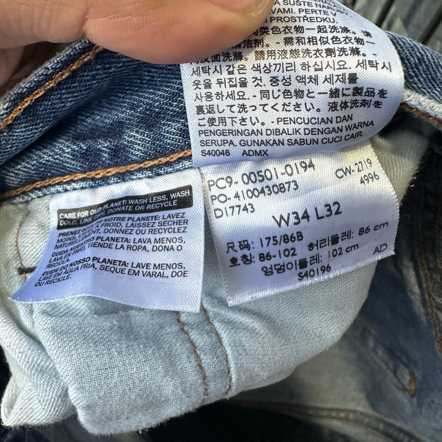 Pantalon Levis 501 De Hombre Talla 34x32 Color Azul Corte Regular o Recto