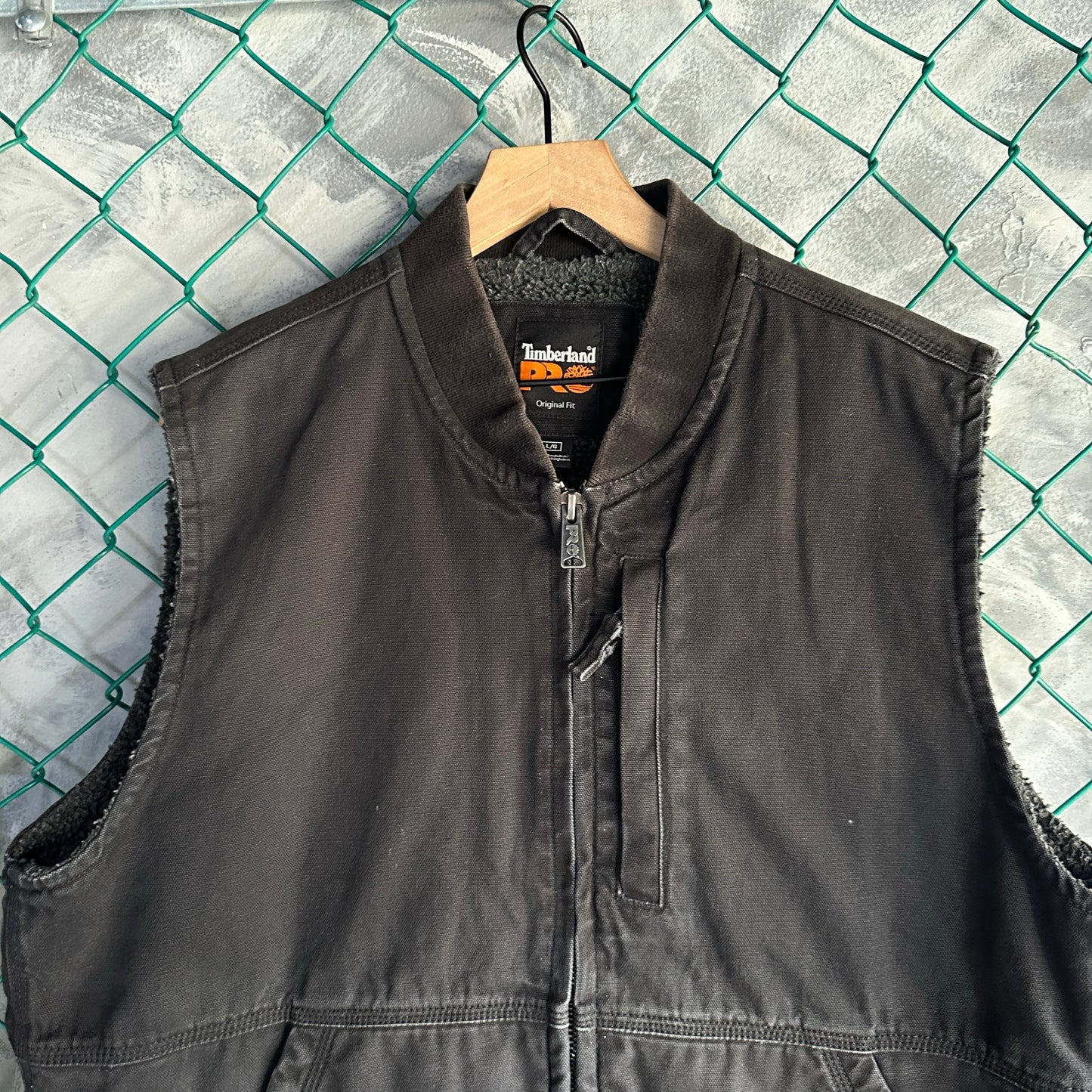 Chaleco Timberland De Hombre Talla L Color Negro Con Forro de Peluche Estilo Carhartt de Trabajo