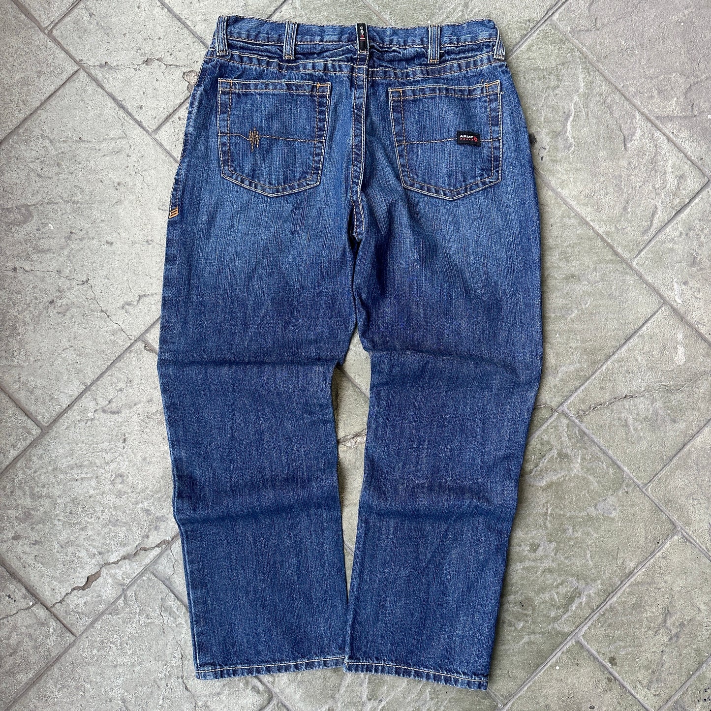 Pantalon Ariat De Hombre Talla 34x30 Color Azul Corte Recto Resistente Al Fuego Vaquero