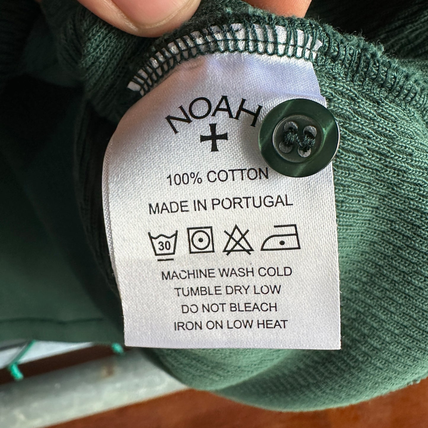 Camisa Polo Noah NYC De Hombre Talla L Color Verde Pique Con Textura Prepy