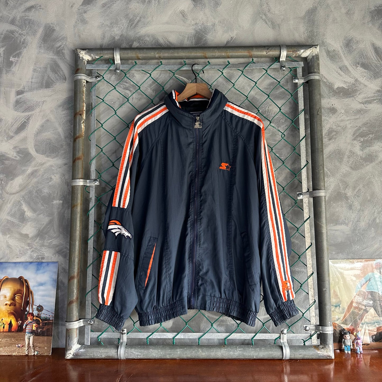Chamarra Vintage Starter Denver Broncos De Hombre Talla XL Color Azul Naranja