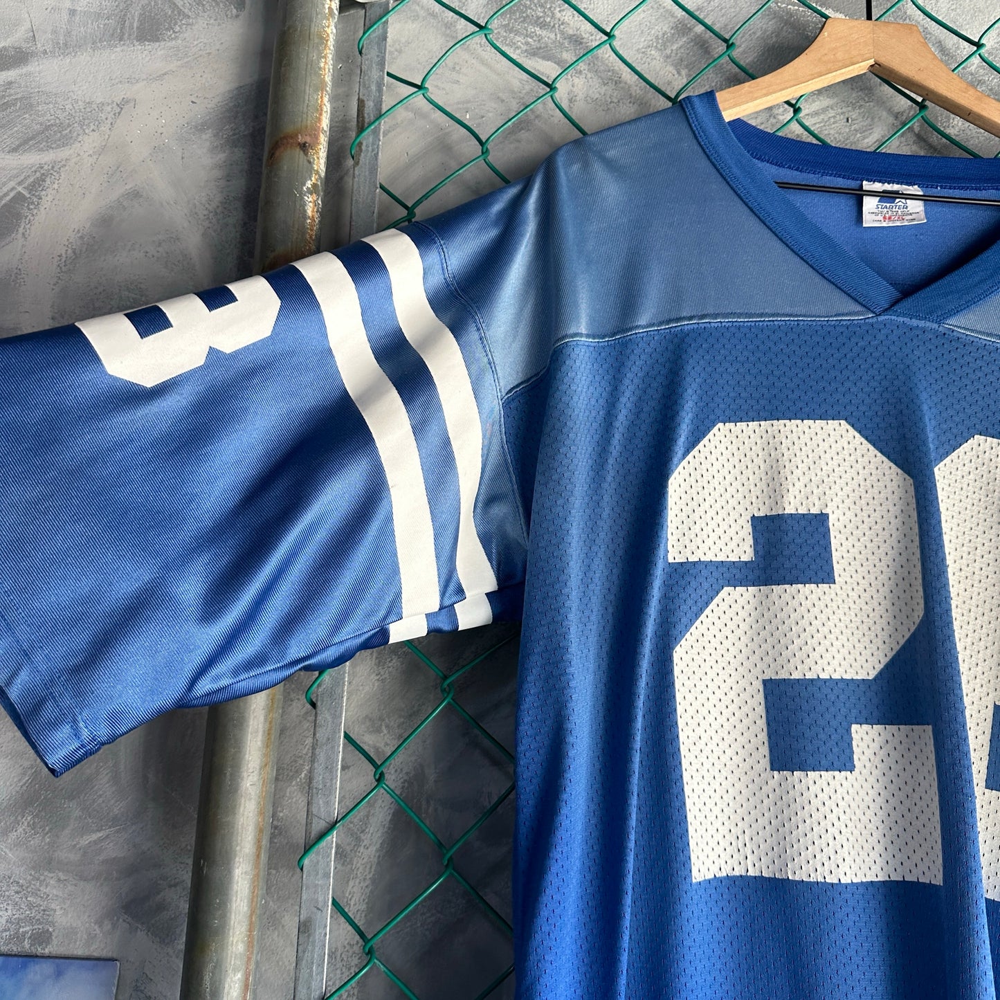 Jersey Vintage de Indianápolis Colts Marshall Faulk 28 Starter De Hombre Talla XL Color Azul NFL