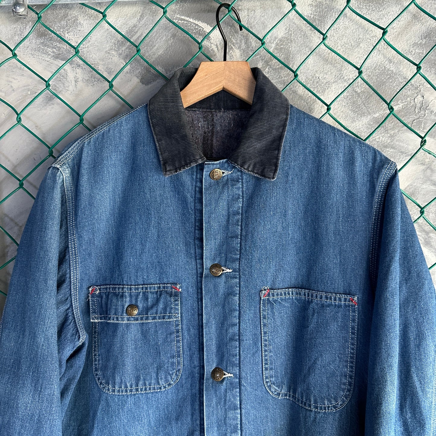 Chamarra Vintage Sears De Hombre Talla M de Color Azul Workwear Tipo Artic 70s Mezclilla