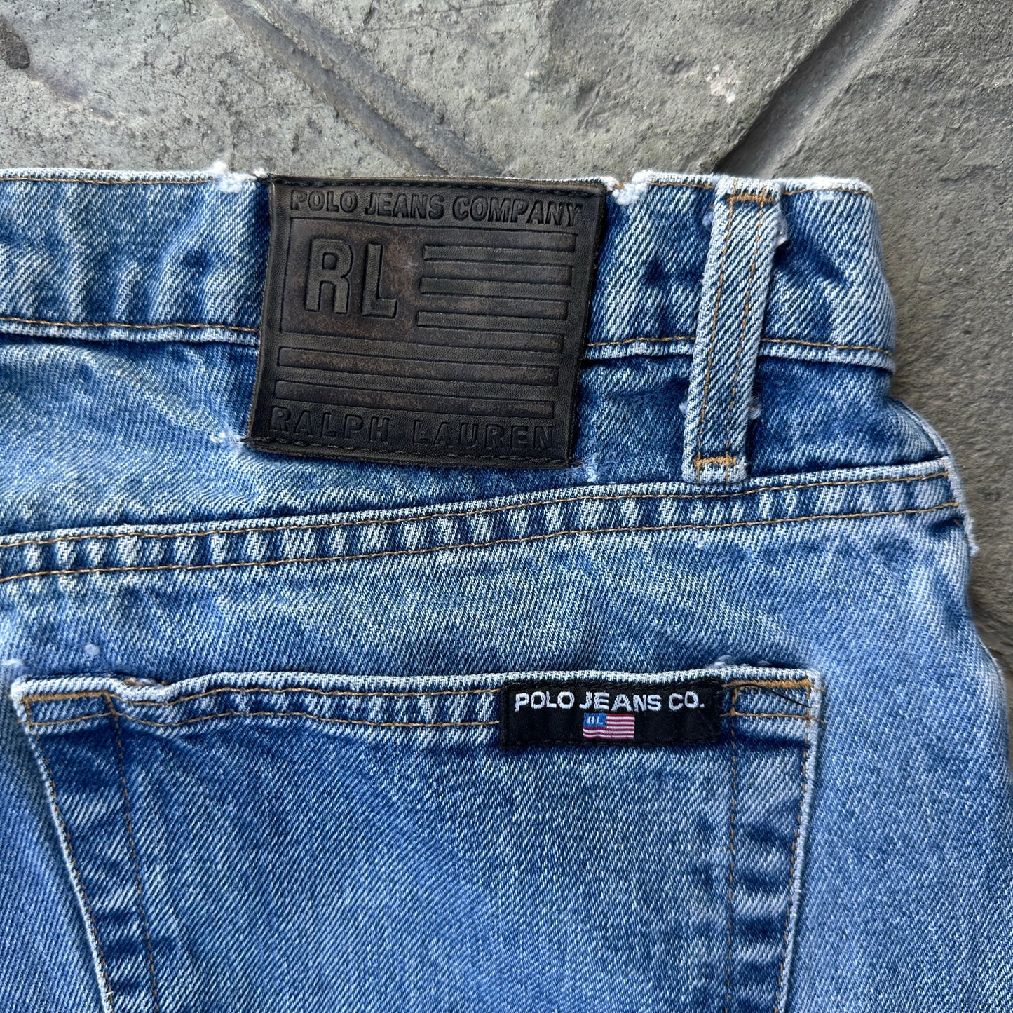 Pantalon Polo Ralph Lauren De Hombre Talla 34x34 Color Azul Claro Corte Baggy Vintage