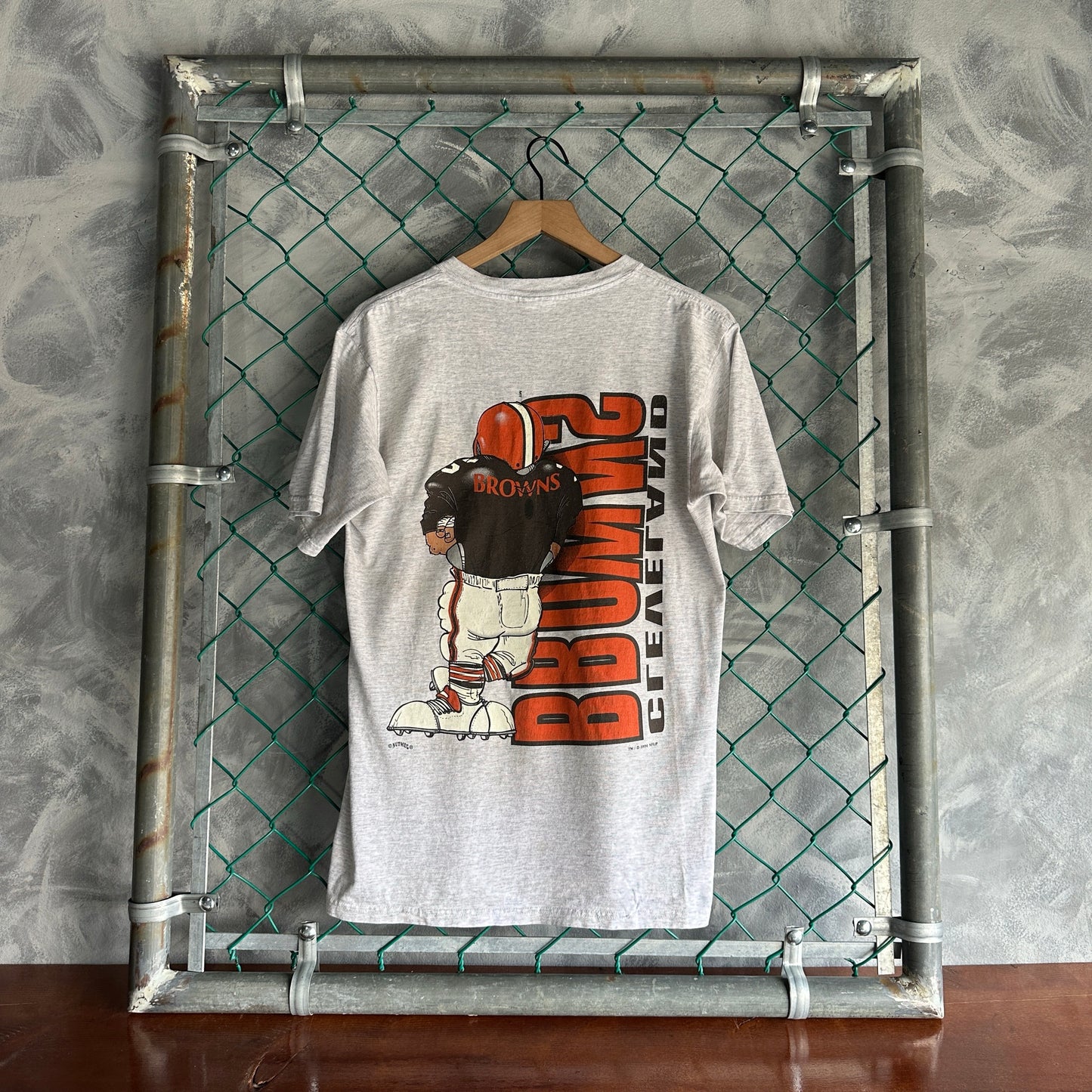 Camisa Vintage De Los Cleveland Browns De Hombre Talla L Color Gris Con Doble Grafico Nutmeg MIlls