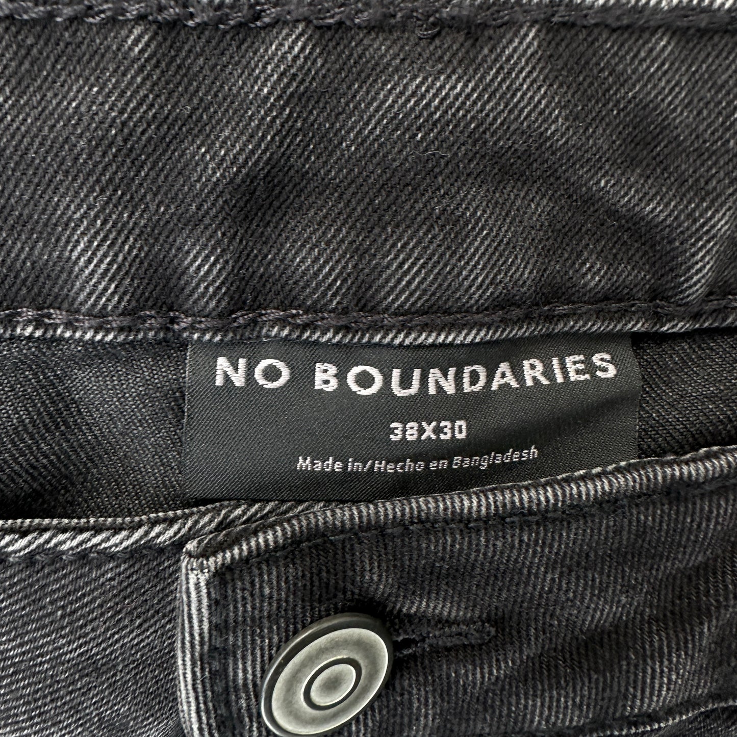 Pantalon No Boundaries De Hombre Talla 38x30 Color Negro Estilo Doble Rodilla Nuevo Con Etiquetas