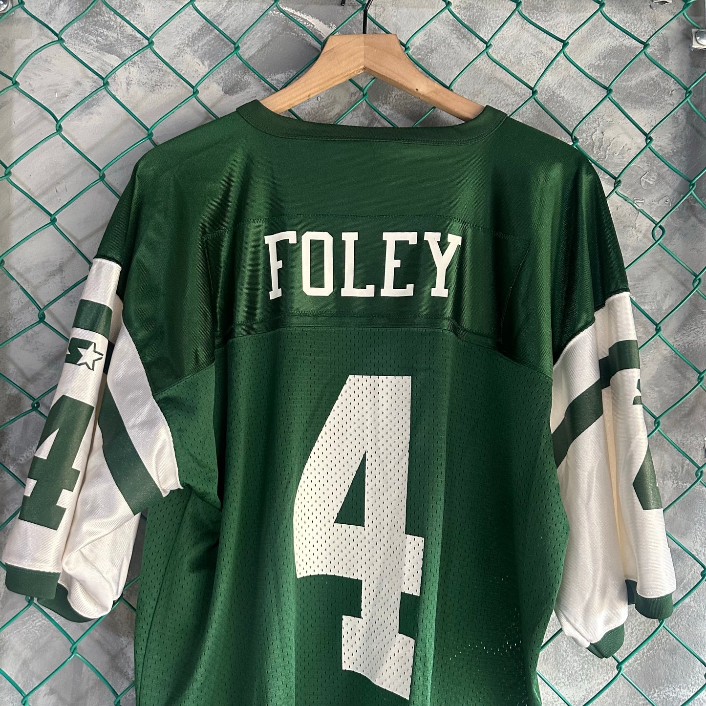 Jersey Vintage New York Jets De Hombre Talla Xl Color Verde Foley #4 NFL Futbol Americano