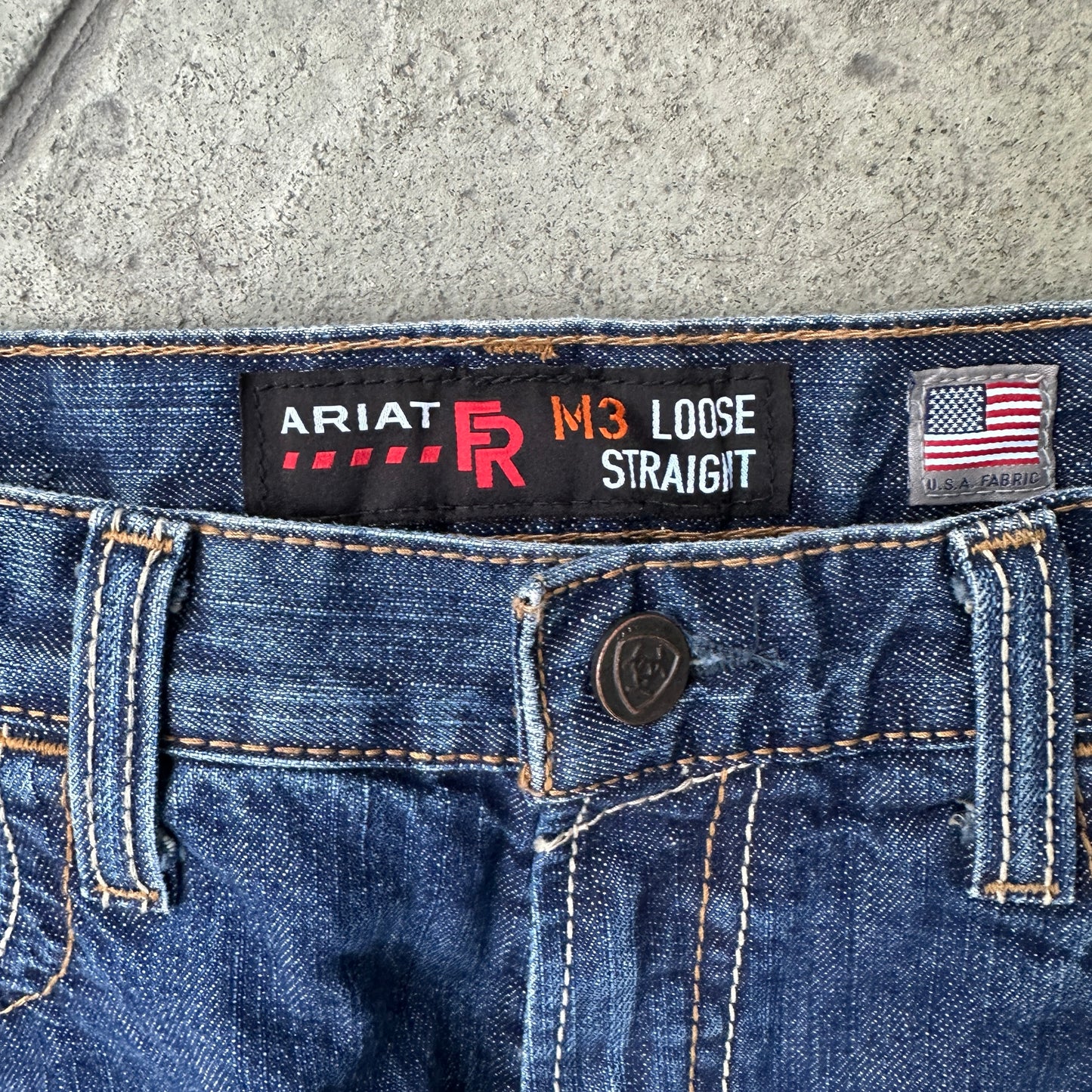 Pantalon Ariat De Hombre Talla 34x30 Color Azul Corte Recto Resistente Al Fuego Vaquero