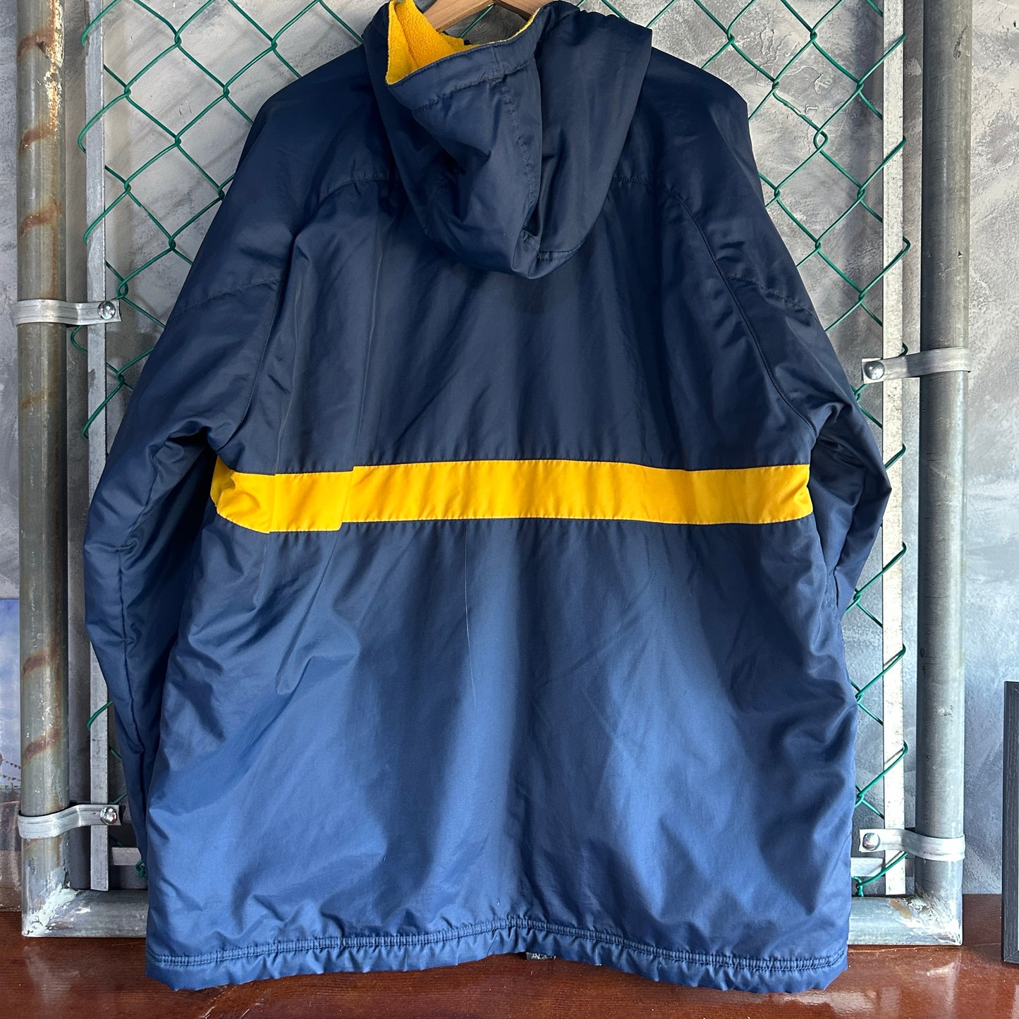 Chamarra Doble vista Vintage Nike De Hombre Talla L Color Azul Amarillo Polar 2000s