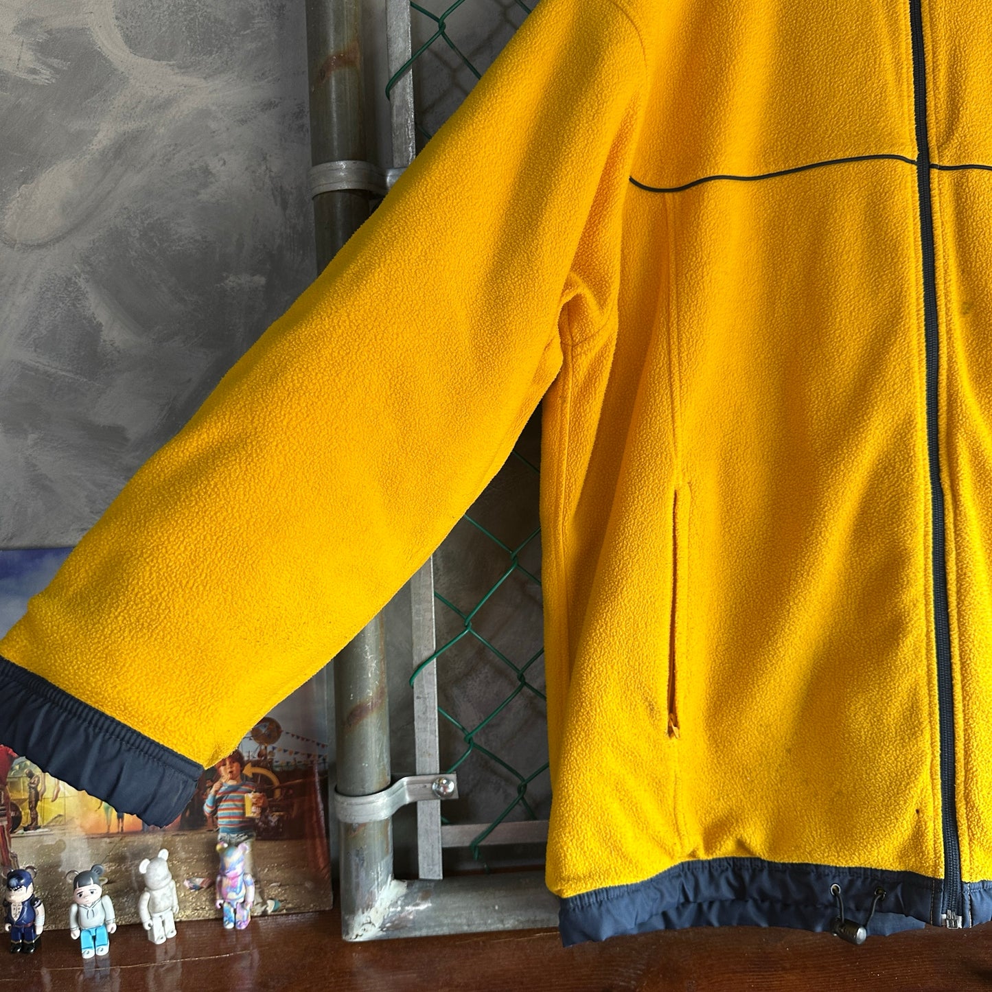 Chamarra Doble vista Vintage Nike De Hombre Talla L Color Azul Amarillo Polar 2000s