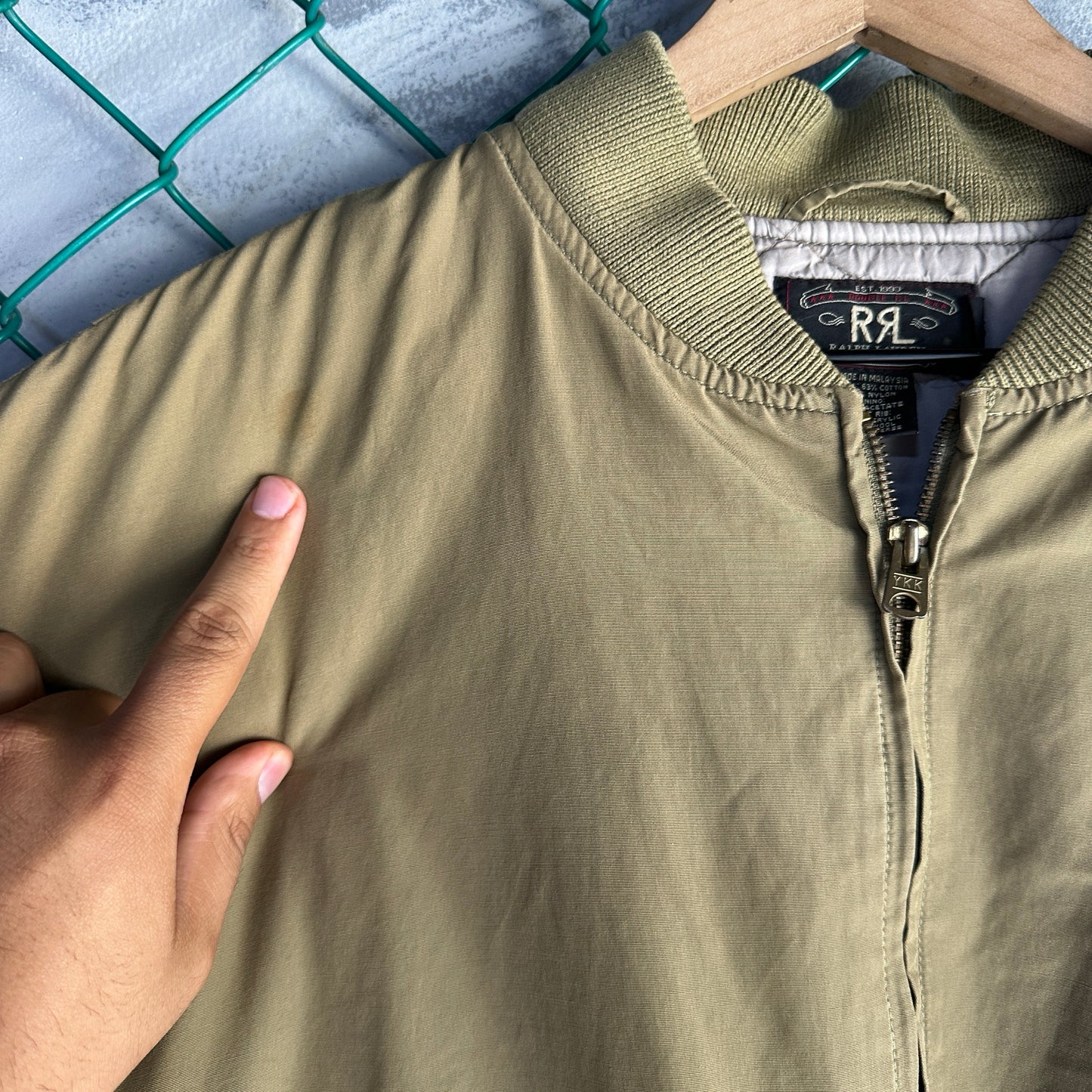 Chamarra Double Ralph Lauren Bomber Jacket De Hombre Talla L Color Verde Desvanecido