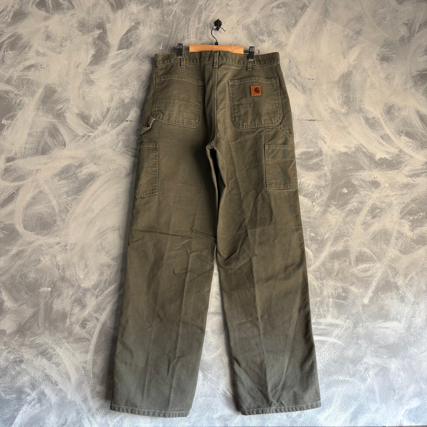 Pantalon Vintage Carhartt Hombre 34x32 Verde Olivo Carpintero