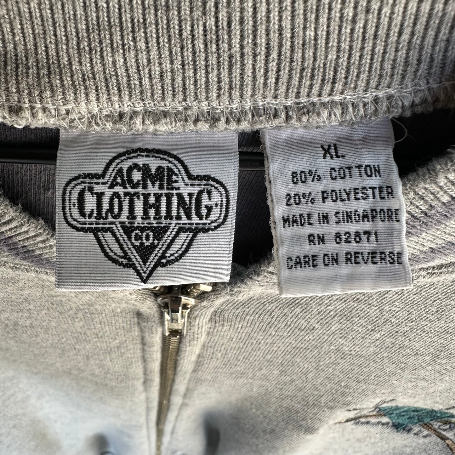 Chamarra Varsity Looney Tunes De Hombre Talla XL Color Gris Con Azul Beisbol