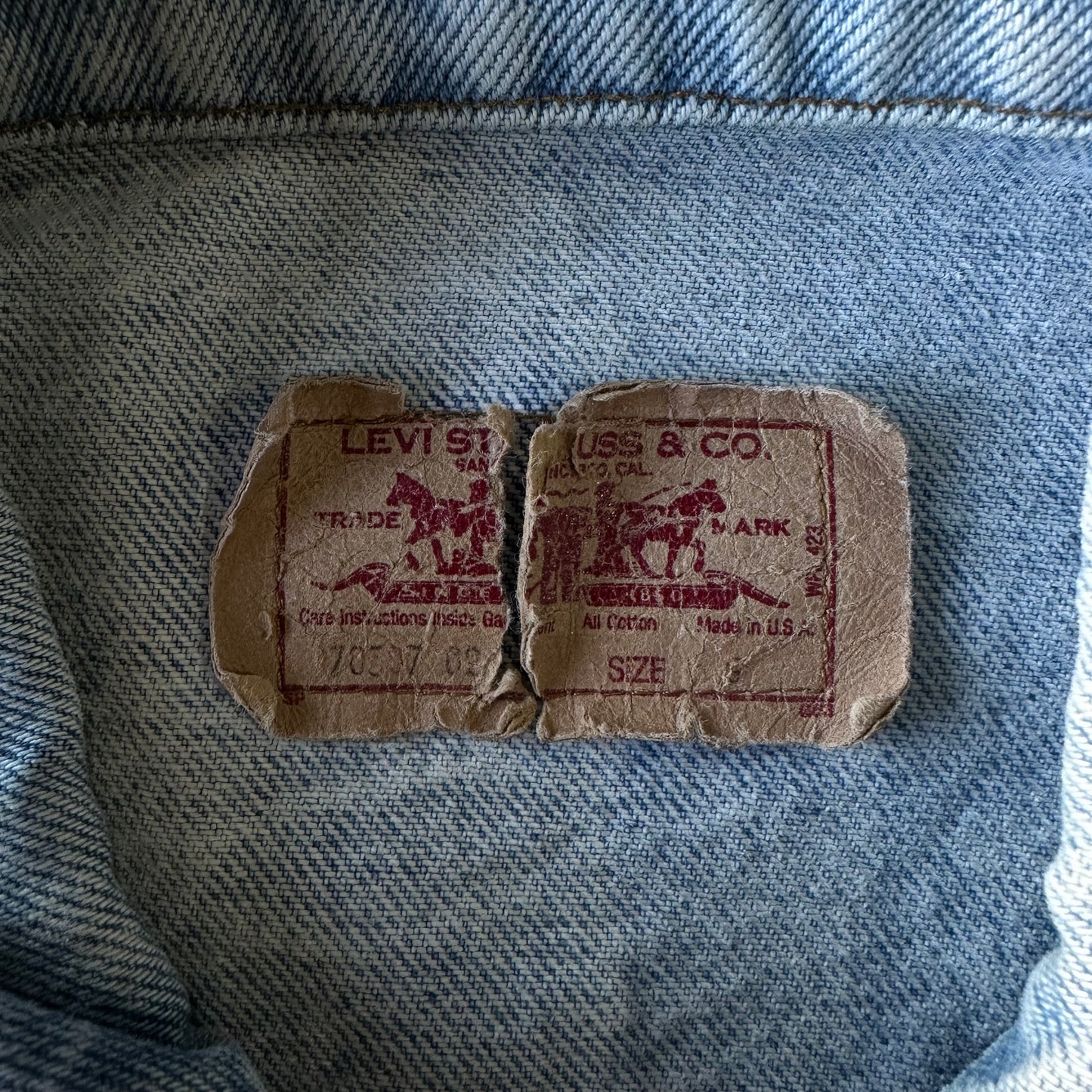 Chamarra de Mezclilla Levis De Hombre Talla S Color Azul Lavado de Piedra 80s