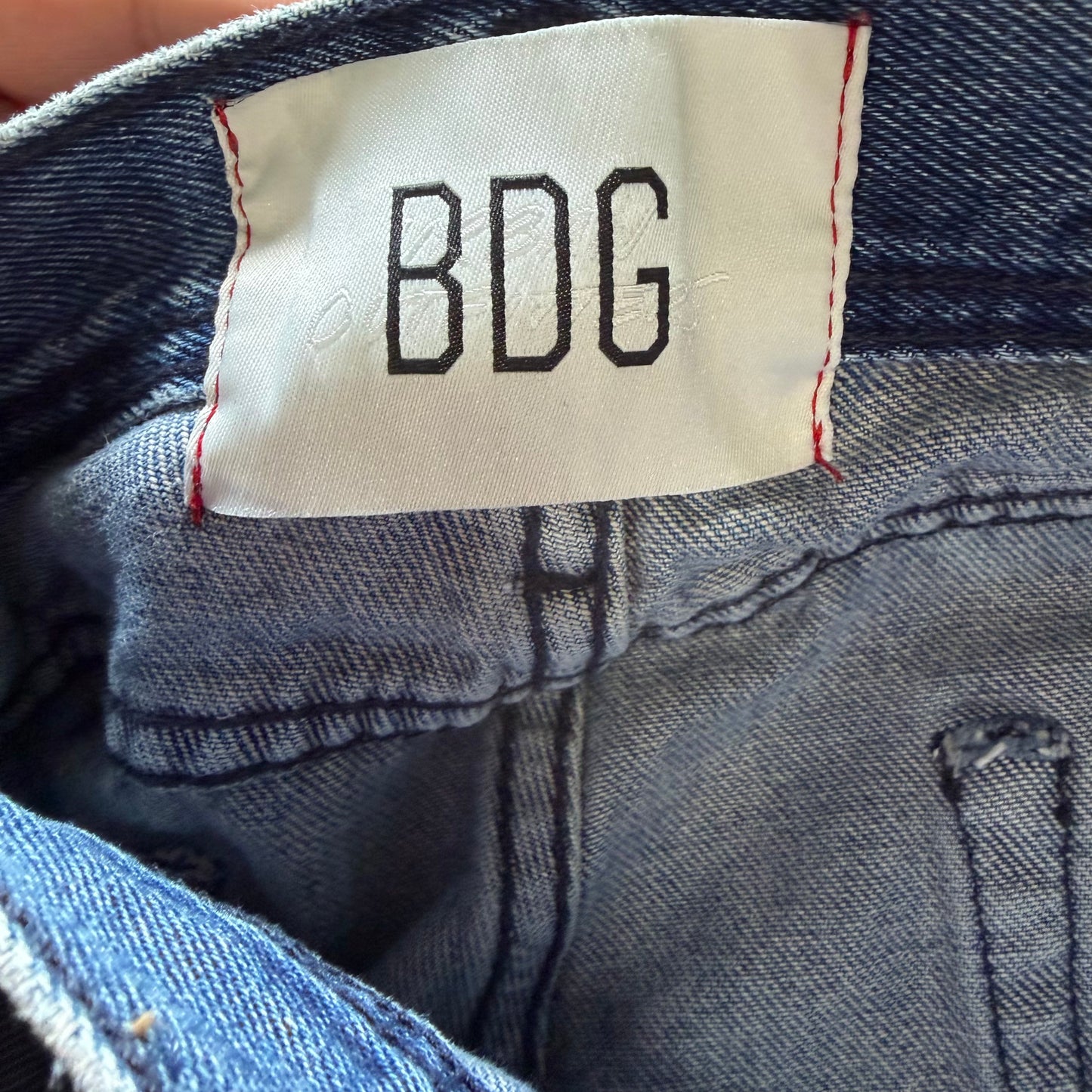 Pantalon Baggy BDG De Hombre Talla 34x32 Color Azul De Parches