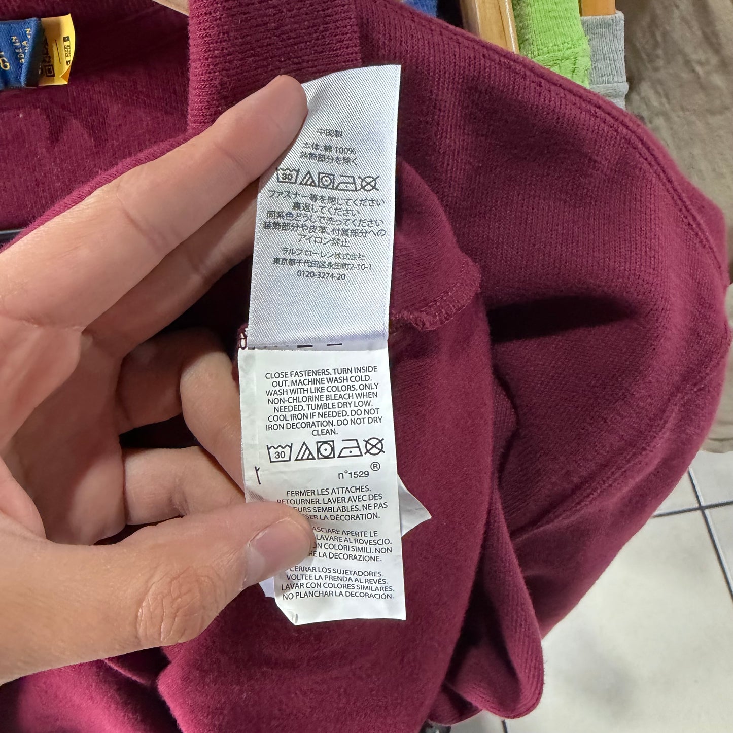 Sueter De 1/4 Polo Ralph Lauren De Hombre Talla XL Color Rojo Vino Estate Rib