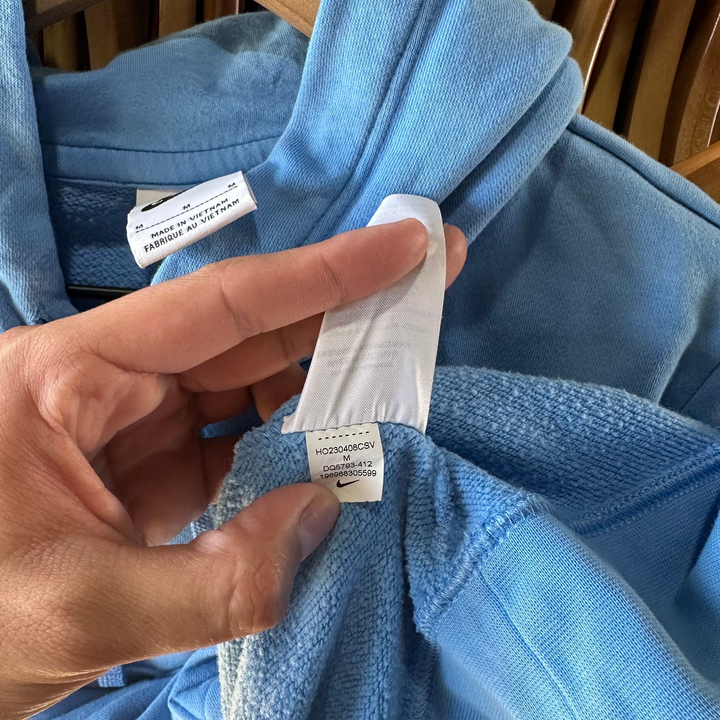 Sueter Hoodie Moderno Nike De Hombre Talla M Color Azul Claro