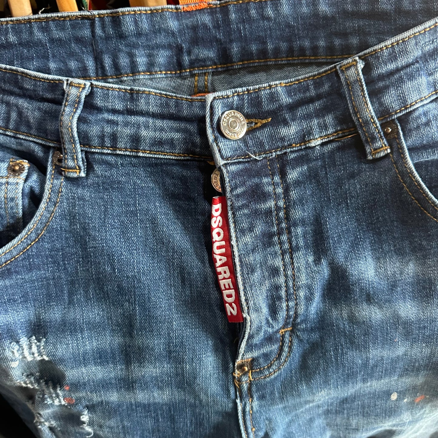 Pantalon De Lujo DSQUARED2 De Hombre Talla 50 Eueropeo 32 Americano Color Azul Diseñador