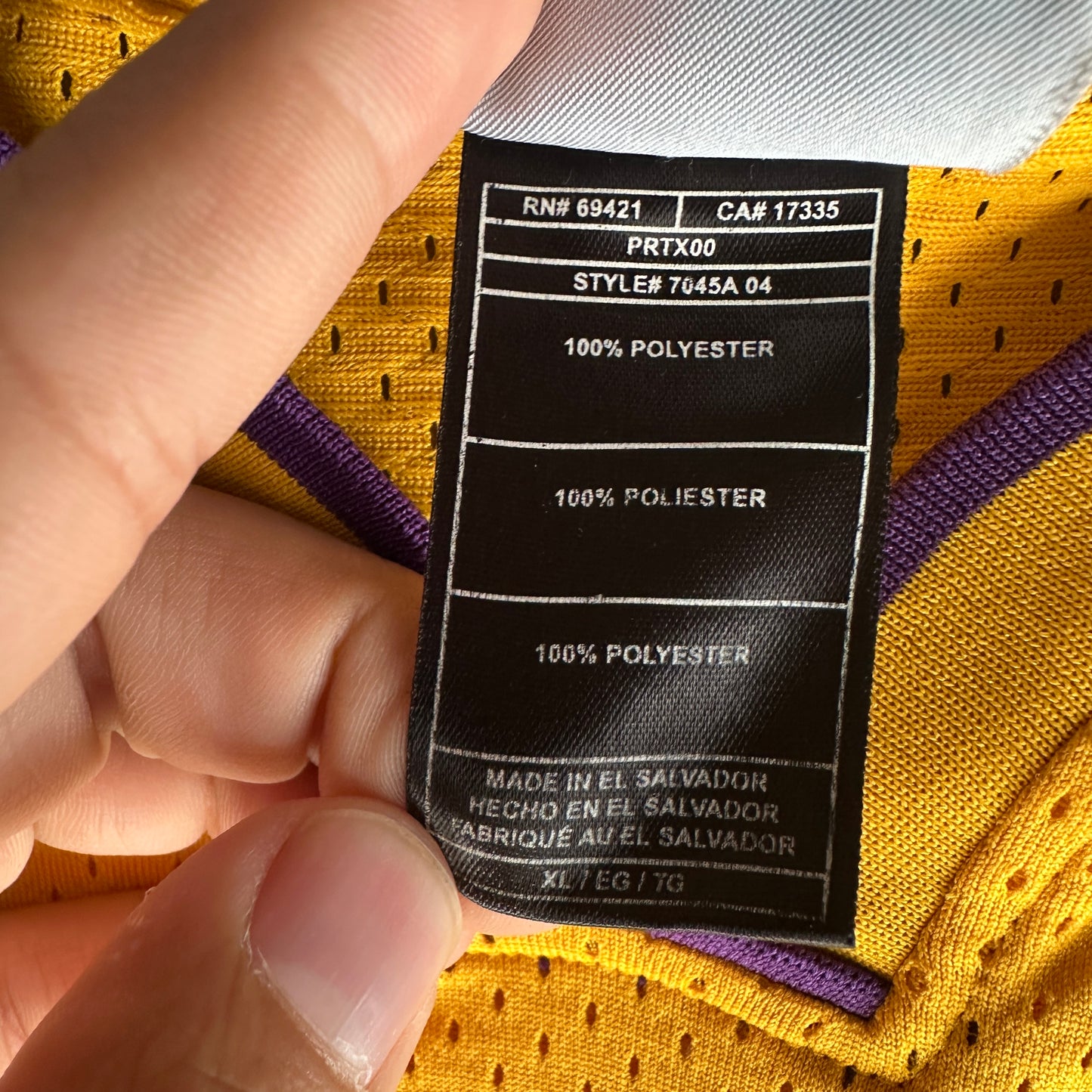 Jersey De Sasha Vujacic De Los Lakers De Hombre Talla XL Color Amarillo Los Angeles Reebok +2