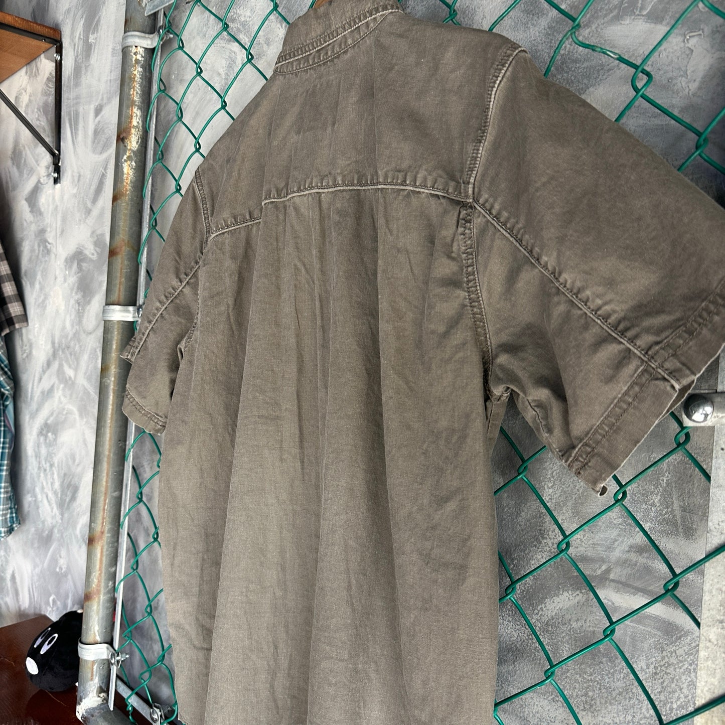 Camisa De Botones Vintage Harley Davidson De Hombre Talla M Color Gris Estilo Mecanico Bordado