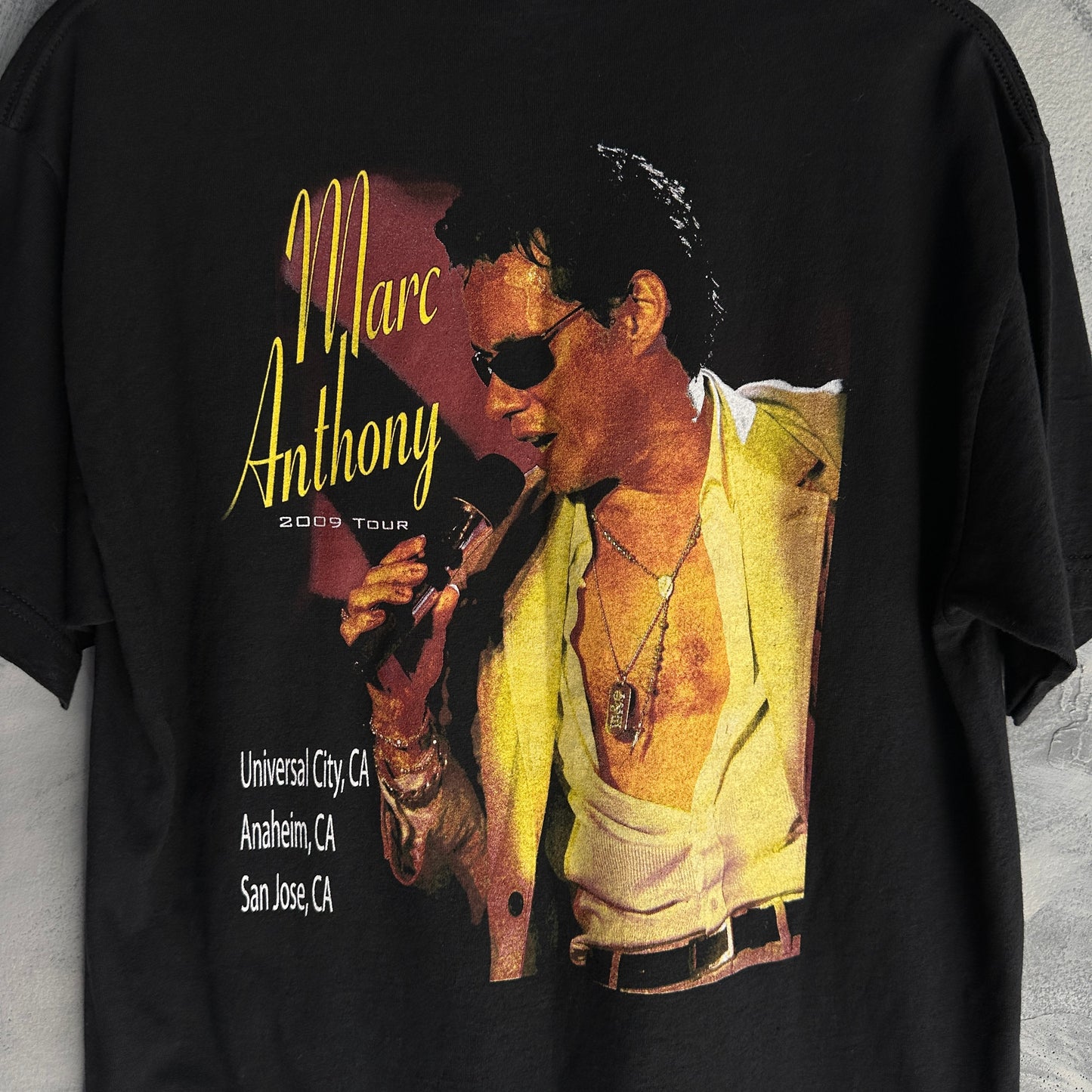 Playera de Marc Anthony Para Hombre Talla XL Color Negro Tour USA