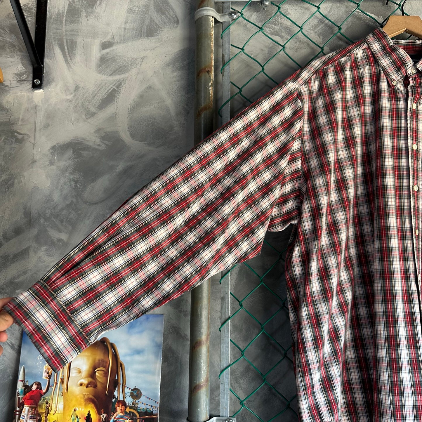 Camisa De Botones Polo Ralph Lauren De Hombre Talla XL Color Rojo Blanco De Cuadros De Vestir